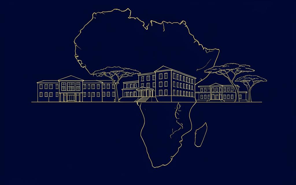 African university campus illustration