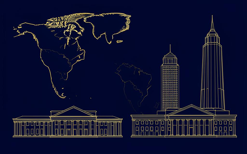 Americas university architecture illustration